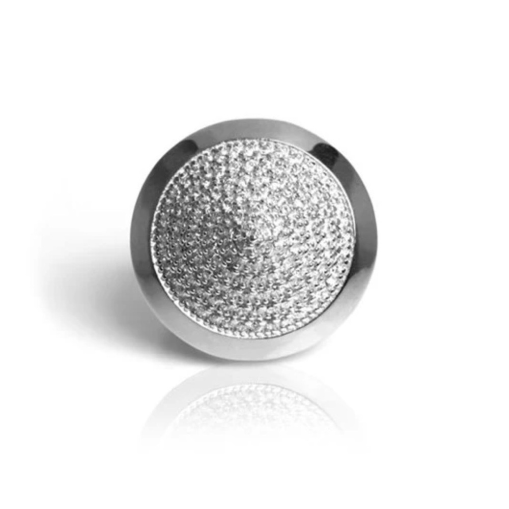 NWT NOIR PAVE CONE PYRAMID RING GUNMETAL SIZE 8